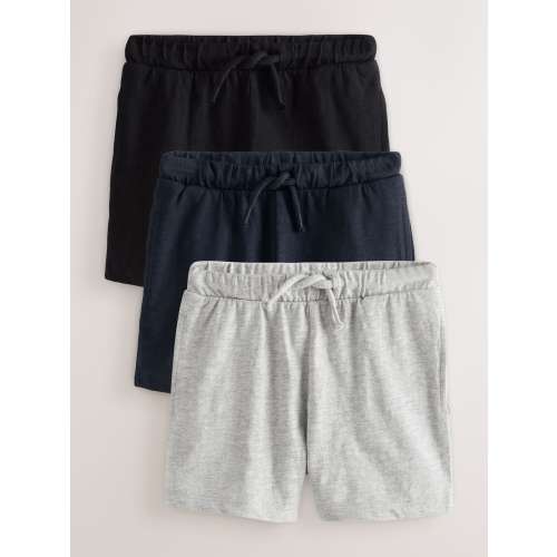 3 Pack Black/Grey/Navy Blue Lightweight Shorts