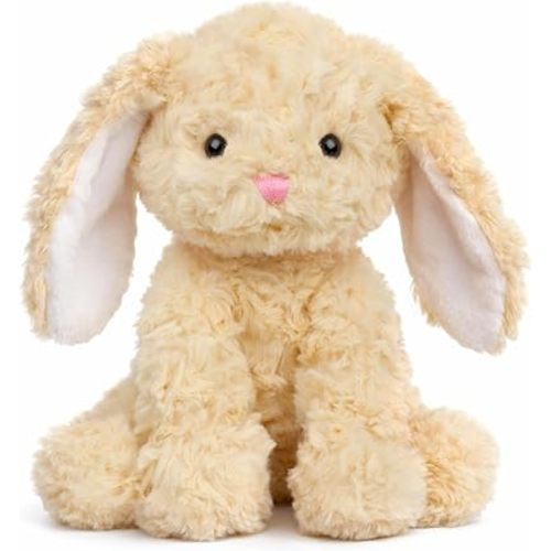 Hopearl Adorable Plush Bunny Toy Floppy Rabbit Ultra Soft Stuffed Animal Holiday Birthday Gift for Boys Girls Kids Toddlers, Brown, 9''