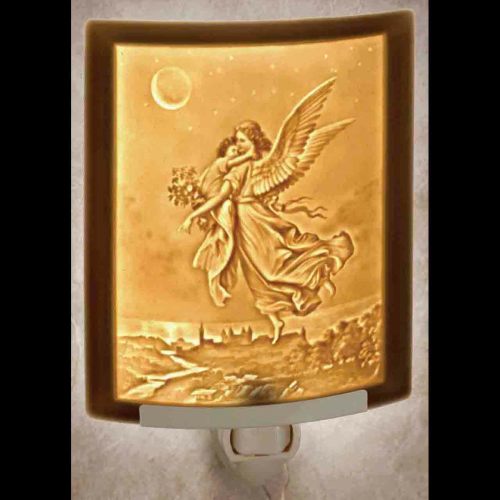 Guardian Angel & Child Porcelain Night Light