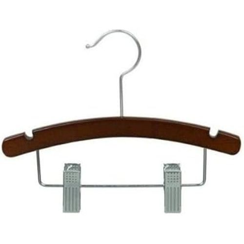 Only Hangers Walnut Wooden Baby Hanger w/Clips 10" (25)