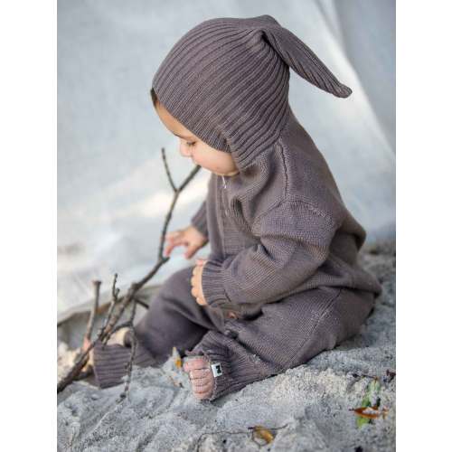 Milo Hooded Romper Brownish – Nui Organics