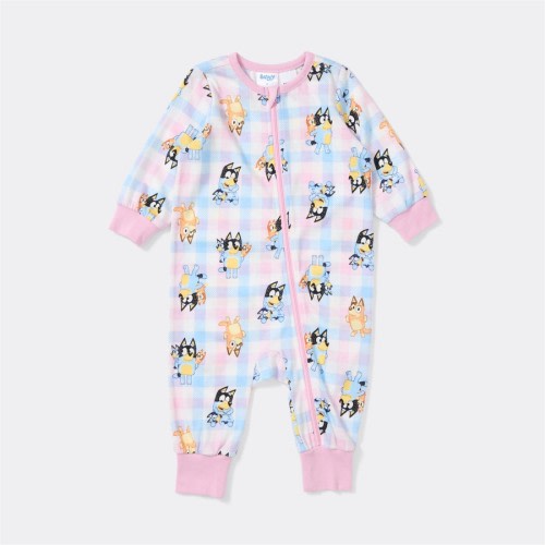 Bluey Baby Check Coverall - Pink - Size 00