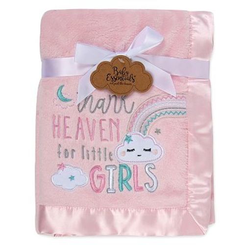 Baby Essentials "Thank Heaven For Little Girls" Plush Baby Blanket