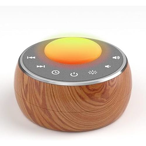 Peakeep White Noise Portable Sound Machine Sleeping Light for Adults Baby, Loud Clear Speaker, 25 Hours Continuous Audio 27 Noise Fan Nature No-looping Sounds, 30 Volume, Battery Operated