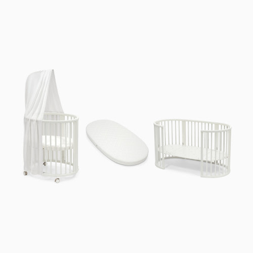 Stokke Sleepi3-in-1 Convertible Crib with Mattresses and Extension Kit - White/White