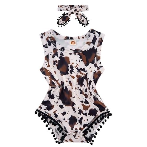 UNICOMIDEA Baby Girls Outfit Newborn Romper Jumpsuits Sleeveless One-Piece Clothes 0-24 Months Bodysuit with Headband