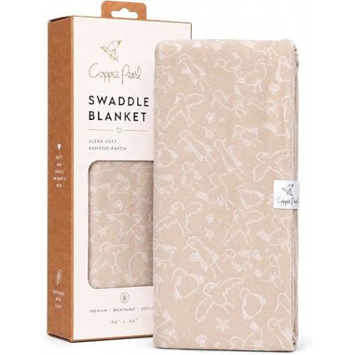 Copper Pearl Swaddle Blankets for Newborns | Soft Stretchy Receiving Blankets for Boys and Girls | Large 46 x 46 Inch Baby Blankets | Lightweight and Breathable Swaddles | Sandy