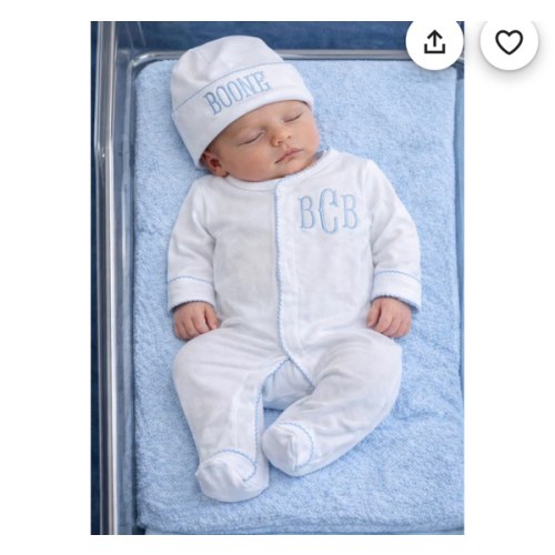 Personalized Baby Boy Hospital Outfit, Embroidered Newborn Sleeper & Hat, Monogram Baby Coming Home Set - Etsy