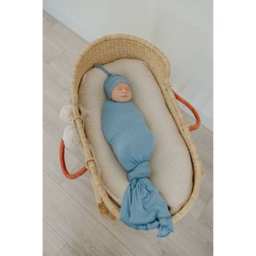 Copper Pearl Knit Swaddle Blanket - Atlantic: Abstract Pattern, Jersey Rayon Blend, Pack of 1