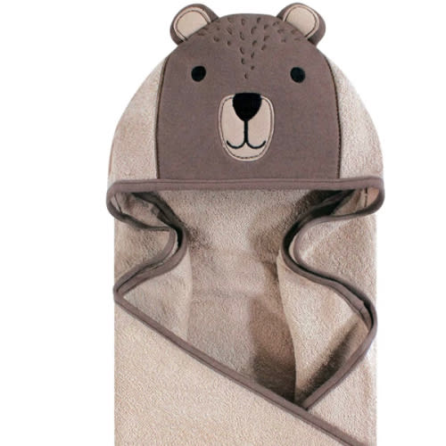 Hudson Baby Unisex Baby Cotton Animal Face Hooded Towel, Modern Bear, One Size