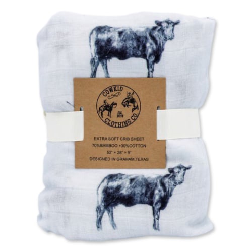 Gray Angus Bamboo Muslin Crib Sheet – Cowkid Clothing Company