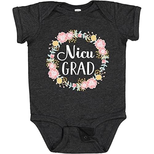 inktastic NICU Graduate Girls Floral Wreath Baby Bodysuit