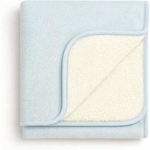 Ultra Plush 30x40 Super Soft Sherpa Baby Blanket, Durable, Machine Washable, Gentle on Baby's Skin - Ideal Baby Blankets for Boys & Girls, (Cloud Blue)