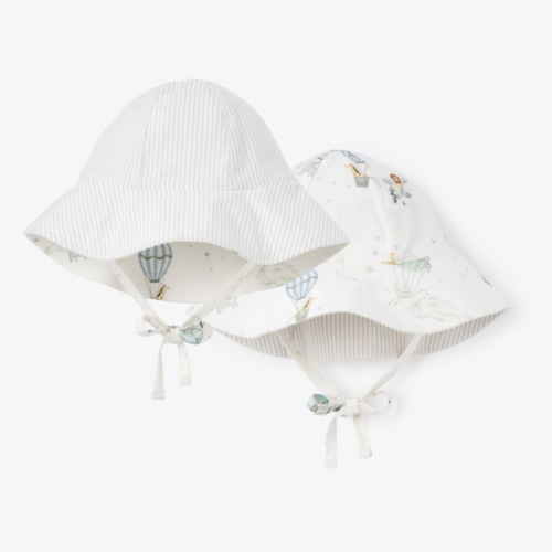 Up & Away/Seersucker Reversible Sunhat – Elegant Baby