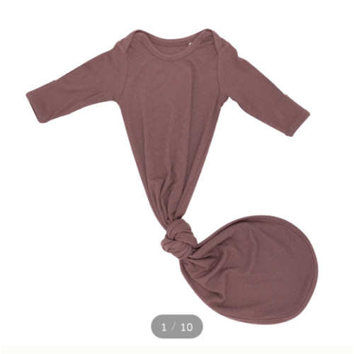 Plum Small Ribbed Knotted Gown