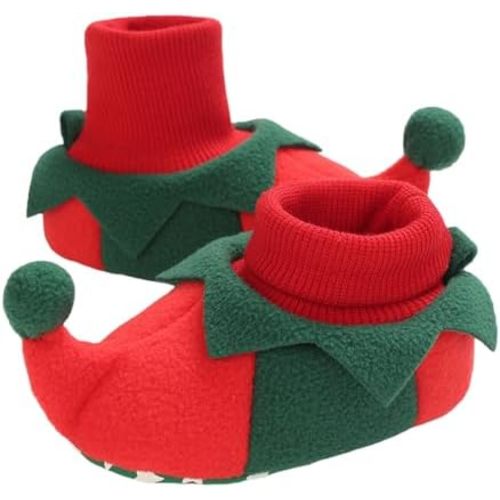 Infant Newborn Baby Girls Boys Christmas Boots Soft Sole Crib Fleece Prewalker Shoes Footwear Winter Warm Booties