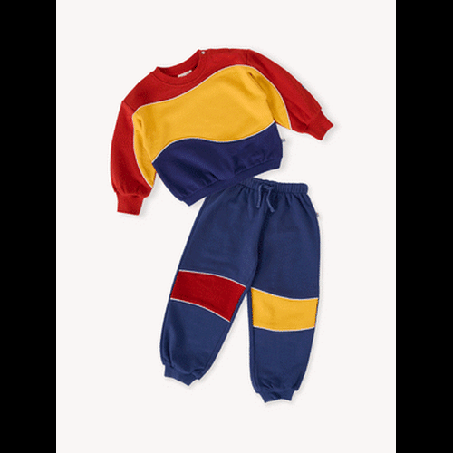 Piped Panel Sweatshirt & Sweatpants Set – Outback Kids Tracksuit&nbsp;-&nbsp;Goldie + Ace