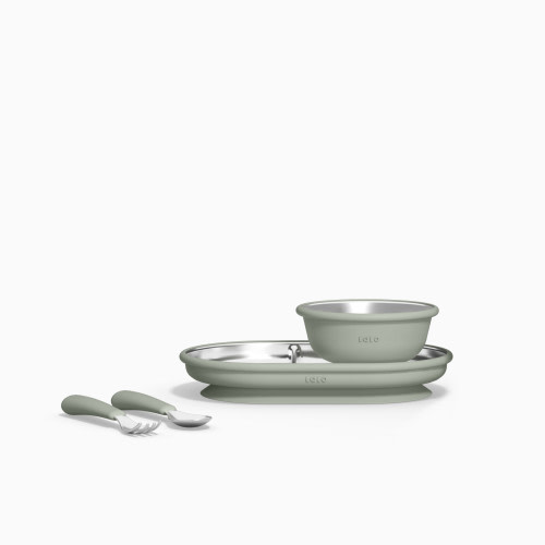 Lalo Stainless Mealtime Essentials - 4pc Set - Sage