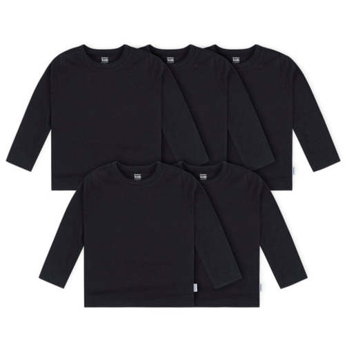5-Pack Baby & Toddler Black Long Sleeve Tees