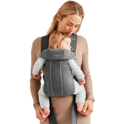 BabyBjörn Baby Carrier Mini, Dark Gray, 3D Jersey Infant Carrier, Ergonomic, Easy-to-Use