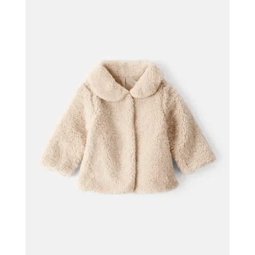 Baby Girl Sherpa Fashion Jacket - Brown | Carter's