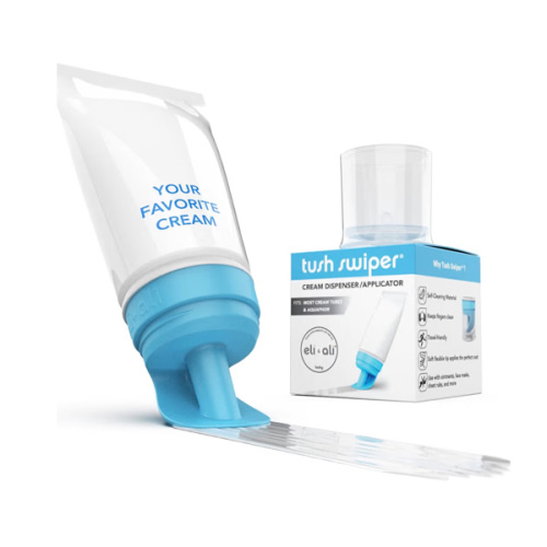 Eli & Ali Tush Swiper - Diaper Rash Cream & Butt Paste Applicator - Universal Fit for Most Diaper Creams | Mess-Free & Hygienic Alternative to Cream Spatula - Carry Less Baby Gear - Blue, 1 Pack