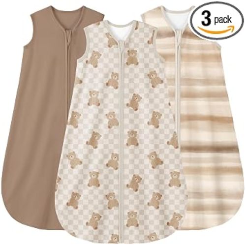 0-6 Months Wearable Blanket for Babies, Striped & Teddy Bear