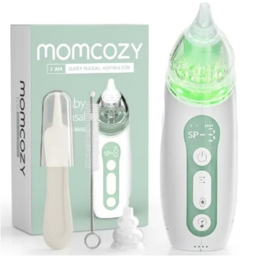Momcozy Baby Nasal Aspirator, 3 Suction Levels Electric Nasal Aspirator for Baby, Newborn and Toddler, Portable Baby Nose Aspirator with Light Soothing and Music