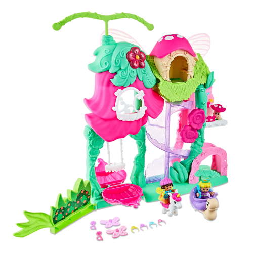 Kid Connection Fairyland Playset Flower House with Light and Sound, 23 Pieces Toddler Toys
