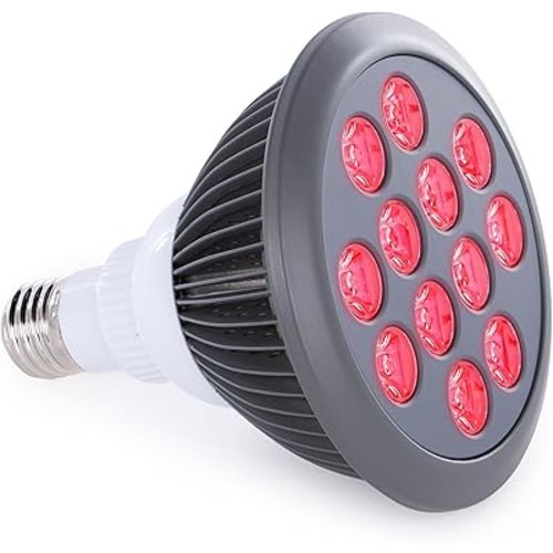 hooga Red Light Therapy Bulb, 660nm & 850nm Red & Near Infrared Light, 12 Dual-Chip LEDs, Targeted Light Bulb with Base & Braided Power Cord for Home Wellness Routine, HG24