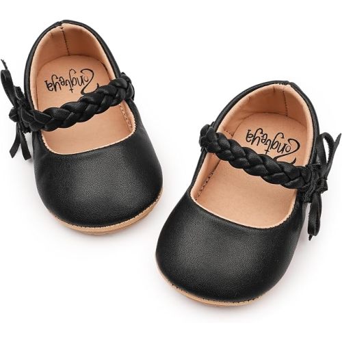 HONGTEYA Baby Girls Shoes Infant Mary Jane Flats Non Slip Newborn Moccasins