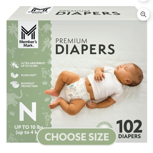 Member's Mark Premium Baby Diapers, Sizes Newborn - 8 - Samsclub.com