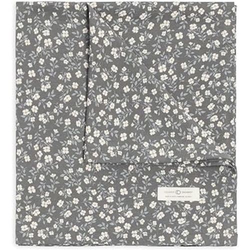 Colored Organics Baby Organic Cotton Swaddle - Infant Receiving Blanket - Bray Floral/Agave + Taupe