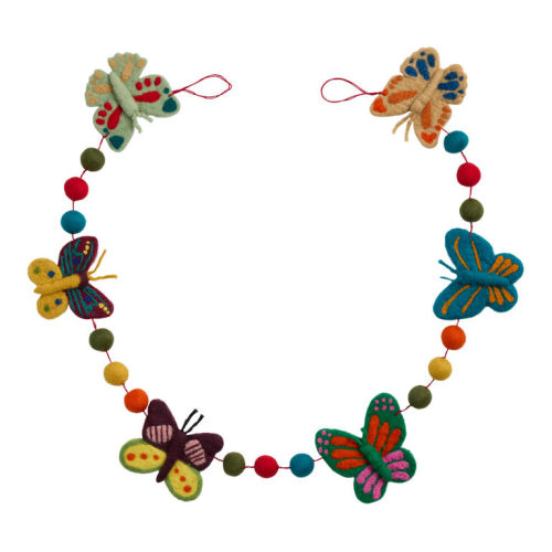 Multicolor Felt Butterfly Garland