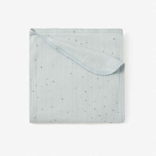 Blue Celestial Organic Cotton Ribbed Baby Blanket – Elegant Baby