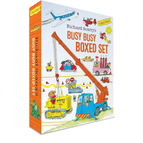Richard Scarry's Busy Busy Boxed Set: Busy Busy Airport; Busy Busy Cars and Trucks; Busy Busy Construction Site; Busy Busy Farm (Richard Scarry's BUSY BUSY Board Books)