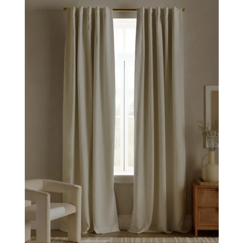 European Linen True Blackout Curtain in Ivory
