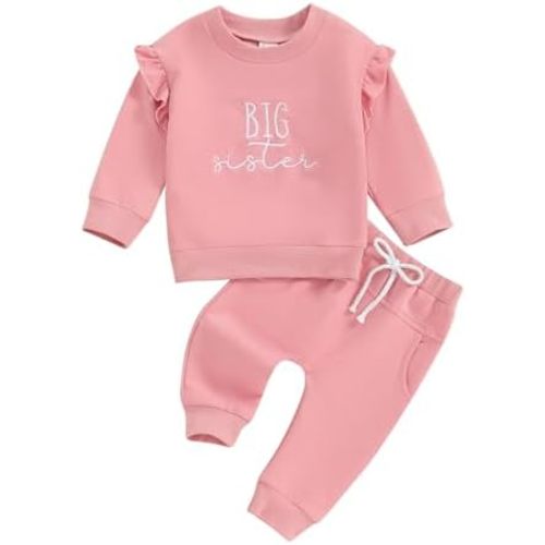 Big Brother Little Sister Outfits Crewneck Sweatshirt Pants Set Sibling Matching Outfits Fall Winter Clothes