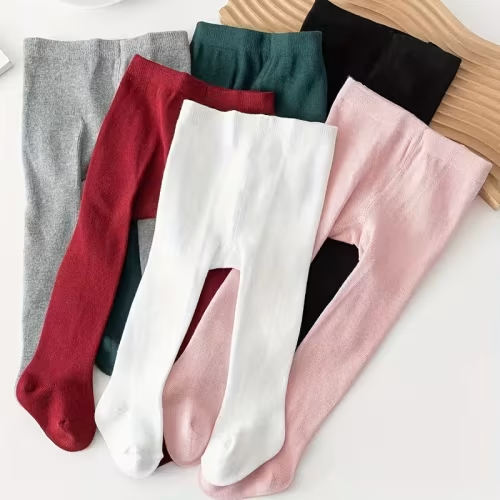 4pcs girls footed leggings multi stretch socks - Temu