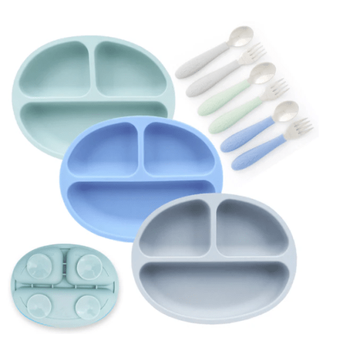 Silicone Suction Plate + Cutlery