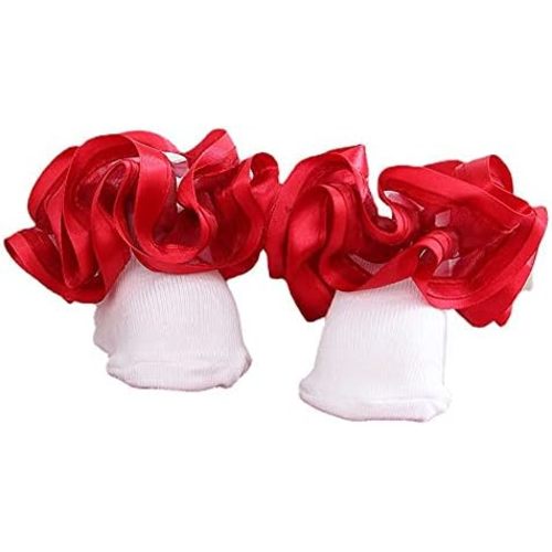3D Three-dimensional Ruffled Lace Cotton Socks,Cute Double Big Lace Dress Princess Socks for Girls