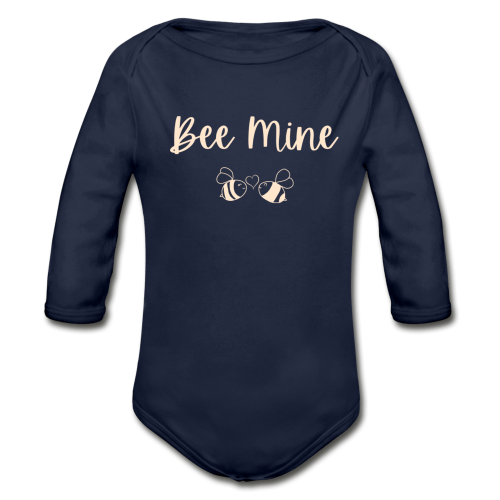 "Bee Mine" Organic Long Sleeve Onesie | Dark Colors
