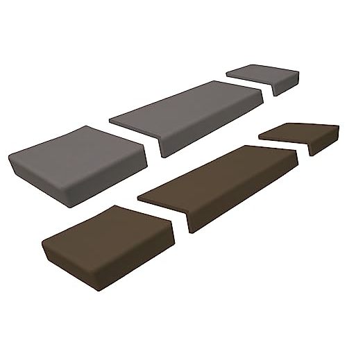 Soft Seat Edge Cushion Fireplace Hearth Guard Bumper Pad Child Proof Padding (Large, Gray-fits Width from-81-104")
