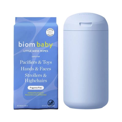 Biom Refillable Mini Dispenser Little Mess Hand Wipes Periwinkle - 40ct