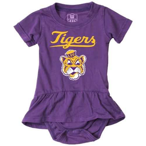 Girls Infant Wes & Willy Purple LSU Tigers Skirted Bodysuit