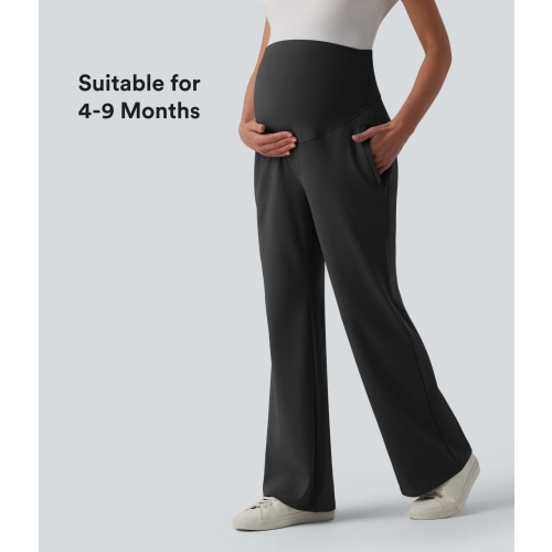 Halara Flex™ DayStretch Super High Waisted Work Maternity Flare Pants with Zipper Pockets