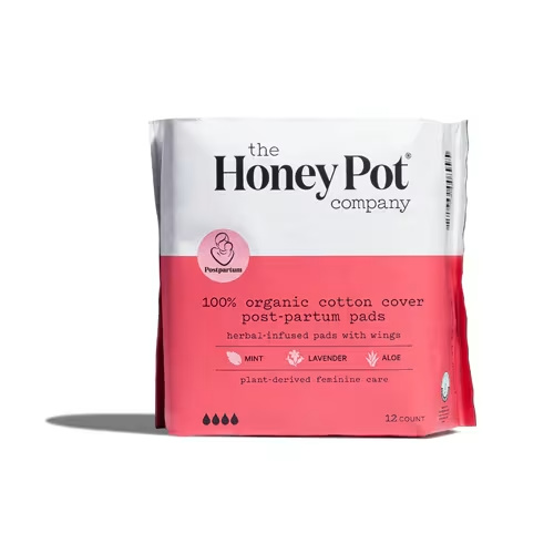 The Honey Pot Company Organic Top Sheet Postpartum Herbal Pads -- 12 Pads - Vitacost