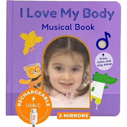 Cali's Books I Love My Body by Mother Moon | Feelings & Emotions Book for Toddlers 1-3 - Musical Books for Kids, Interactive Toddler Sound Book, Talking Learning Music Toys