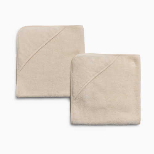 Tiny Kind Organic Hooded Towel 2-Pack - Antique White, 0-24 M