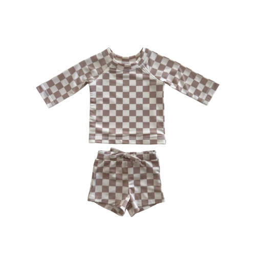 Tiramisu Checkerboard / Mar Rashguard Set / UPF 50+